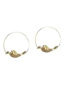 Bird Hoop Silver-Plated Brass Hoop Earrings By Studio One Love
