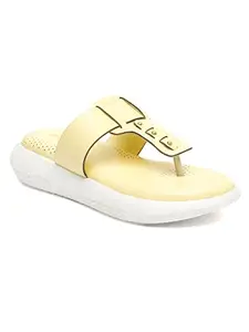 Bruno Manetti Women's Yellow Slip-On Back Open Flat Sandal
