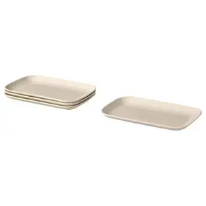 Ikea FÄRGKLAR Plate, Glossy Beige, 30x18 cm (12x7)