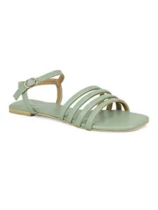 Inc.5 Flat Women's Fashion Sandals 101073_GREEN