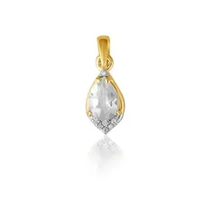 CHIVRI 925 Hallmark Radiant Reverie Gold-Finished Pendant with Green Amethyst and Cubic Zirconia Brilliance | With Certificate Of Authenticity & 925 Stamp | Gifts for Women's & Girls