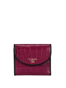 Da Milano Genuine Leather Purple Flap Womens Wallet (10059OL)