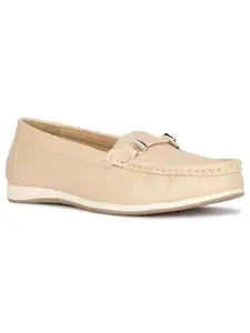 Bata Gloria Loafer Womens Casual Slip-On Loafer Shoes in Yellow Beige Gold
