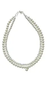White Pearl Necklace, Double Strand