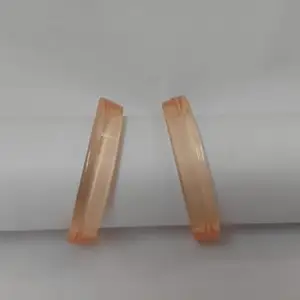 Crystal Clear Plastic Bangle Set, 2 Pieces, Transparent (Biege)