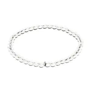 AAMRAPALI SILVER GEMS AAMRAPALI Clear Quartz Bracelet Mini | Stone Beads Bracelet | Focus on Heart Chakra | Stunning Gem Patterns Tones | I am surrounded by boundless energy. Clear Quartz is the Master Healer. It amplifies