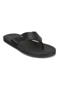 Louis Philippe Men Black Solid Flip Flops