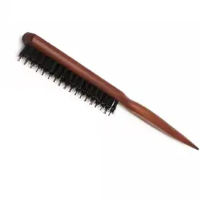 KNAFS COLLECTIONS® 1 Pcs Fine Tooth Wood Handle Fluffy Hairdressing Scalp Massage Barber Hair Brush/Comb/Tools (Brown)