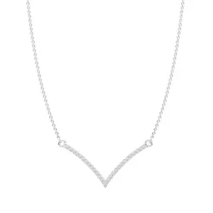 KOARRA 925 Sterling Silver V Shape Chevron Necklace - Gift To Women and Girls - Gifts for Mother's Day - With Certificate of 925 Pure Silver Authenticity - Modern Jewellery Design