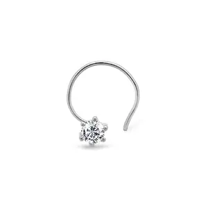 March by FableStreet 925 Sterling Silver Classic Zircon Nose Pin Nose pin Nose Pins to gift for Women & Girls With Certificate of Authenticity and 925 Stamp One year plating Warranty
