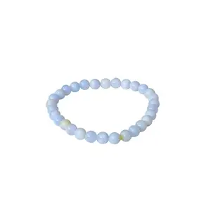 The Cosmic Connect Feng-Shui Natural Blue Lace Agate 6mm Beads Energized and Affirmed Blue Lace Agate Bracelet, Evil Eyes, bracelet for woman and Men
