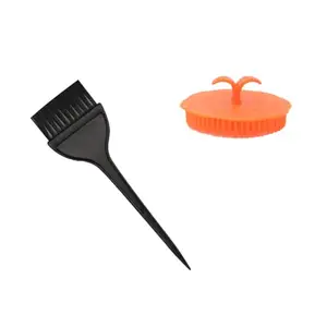 ZAUKY 1PCS MINI BEST POCKET HAIR COMB WITH 1PCS HAIR DYE BRUSH (COMBO PACK)(MULTICOLOR)