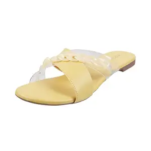 Mochi Womens Synthetic Yellow Slip Ons (Size (7 UK (40 EU))