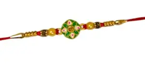 Be artistic studio Rushant Alluring Floral and Pearl Rakhi (Bracelet) in Rhombus shape with Roli Chawal & Pooja Thali for Brother - Rakhi Thread for Brother & Sister Relation in Hindu Indian Festival Rakshabandhan 60101