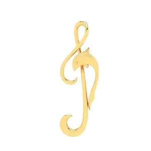 P.C. Chandra Jewellers 22KT(916) Yellow Gold Musical Note And Dolphin Pendant for Women & Girls - 0.85 Gram (Without Chain)