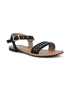 Bata Womens Flora Sandal Flats, (5616794), 4 Black