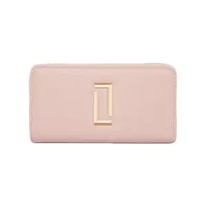 Lavie Zipper Dual Zip PU Women's Casual Wear Wallet (Pink, Large)