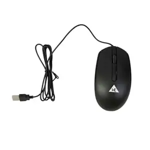 WE Glide Wired Mouse with 1200 DPI, Ergonomic Design, Plug and Play and with High Precision (Black)