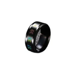 IntelligentSmartBodyTemperatureMonitorFingerRing-ThumbRing(RI-333-SmartTemperatureBlackRing(Size-17))