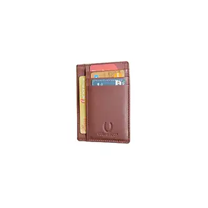 Husk N Hoof RFID Protected Leather Credit Card Holder Wallet for Men Women Wood Brown