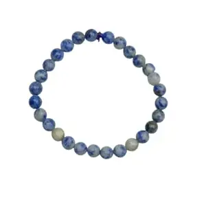 Mystic Crystals & Creations Sodalite Bracelet 6 mm Round Beads Healing Crystal Chakra Balancing Meditation Stone.