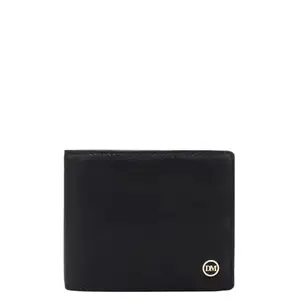 Da Milano RFID Protected Leather Wallet for Men with Card Slot - Black