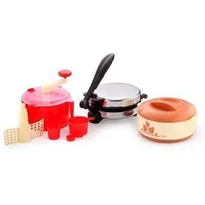 Prisha Combo Pack Of -2 Electric Automatic | Complete Roti/Chapati/Khakra/Parathas/Omelette/Theplas Maker for Home | Super smooth Non-Stick Coating