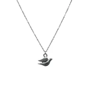 THE WESTERNGHATS GALLERY, I am with you Dove | Dainty Bird Pendant 16" inch Chain, Silver-Tone Chain, Dove Charm | Stainless steel, Anti Tarnish and Rust Proof | for both men and women, Best for gift