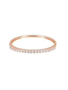 Adwitiya Collection Rosegold-Plated Stone-Studded Bangle Bracelet | Stylish Kada for Women and Girls