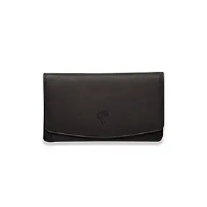 VINTAGE9 Women's Leather Wallet/Clutches, Black - Tunah