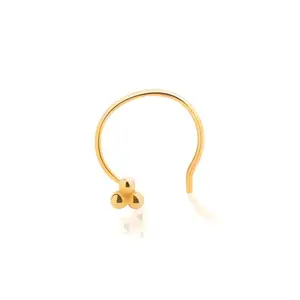 March by FableStreet 925 Sterling Silver 18k Gold Plated Triad Nose pin| Nose Pins to gift for Women & Girls | With Certificate of Authenticity and 925 Stamp | One year plating Warranty
