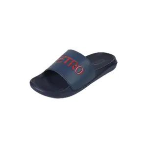 Metro Men Blue Synthetic Bold Logo Easy-Wear Slides UK/8 EU/42(207-63)