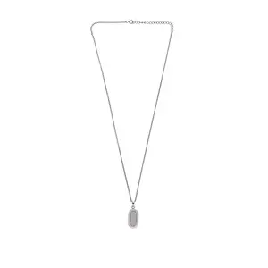 Amyrah Creations 925 Silver Elegant White Oval Ceramic Pendant with Exquisite Detailing on Link Chain | Stunning Jewelry Piece with Certificate of Authenticity and 925 Stamp