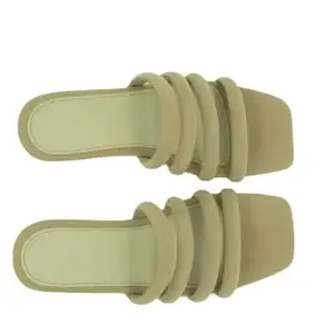 Elanberg Womens Faux Leather Fluffy Straps Women Flat Fashion Sandals (Ivory, 8UK)