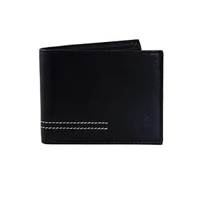 Fashion Link Boys Trendy Black Genuine Leather Wallet (5 Card Slots)