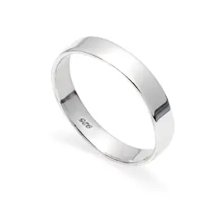 Solid 925 Sterling Ring 4mm Flat Band Ring in All Sizes (4)