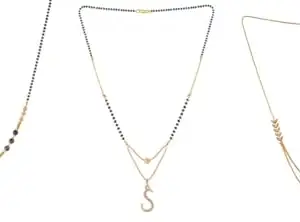 Gold Plated Traditional Black Bead Single Line American Diamond Pendant Jewellary set for Women(Combo) Pack of 3MCN-30-1-29-/