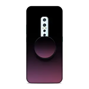 Screaming Ranngers Designer Printed Hard Plastic Matt Finish Mobile Case Back Cover with Mobile Holder for Vivo V17 Pro (Black Colour/Black Pattens)