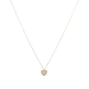 AQUASTREET 2 in 1, Reversible Heart Pendant Necklace for Women and Girls | White and Black | Hearts Jewelry | Stylish Minimal Accessory for Western Dress