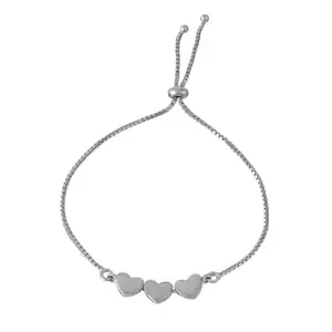 VOYLLA Valentine's Day Hearts Of Eternity Dual Tone Silver Bracelet|Women Links Bracelets|Bracelets For Women|Valentine Gift|Gift For Women|Western|Summer|Chic|Stylish|Casual|Valentine's Day Gift|