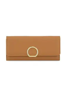 E2O Glamorous Khakhi Metallic Touch Wallet for Women