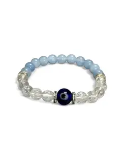 Vastu Vardan Aquarius Zodiac Bracelet | Rashi Bracelet for Kumbh (कुम्भ) Rashi | With Evil Eye Protection|Stone Beads - 8 mm |