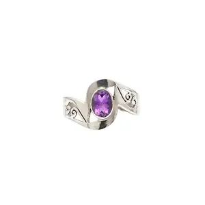 Natural Oval Amethyst Ring – Artisan Filigree Handmade Statement Jewelry. (7)