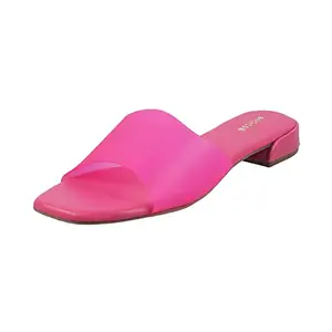 Mochi Womens Synthetic Pink Slippers (Size (7 UK (40 EU))