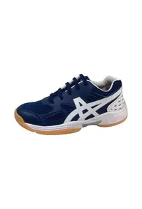 Indoor Sports Shoes for Men, Badminton, Volleyball, Handball (Blue & White, UK Footwear Size System, Adult, Men, Numeric, Medium, 11)