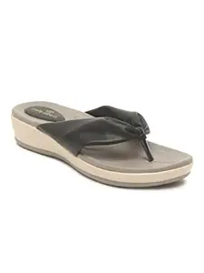 pelle albero Women Black Solid Slip-On Flatform Flats Sandals PA-PL-6235_Black_38