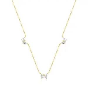 Hot And Bold 925 Sterling Silver Elegant Star Pendant Necklace – 18K Gold-Plated Dainty Jewelry for Women