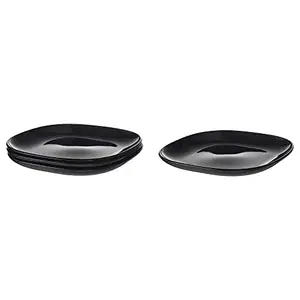IKEA BACKIG Plate, Black,25x25 cm (9 ¾x9 ¾) Pack of 4