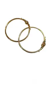Gold-Plated Hoop Bangle with Green Stone Accents, Large Circle Design