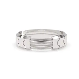 Clara Real 925 Sterling Silver Designer Band Ring | Size Adjustable, Rhodium Plated | Gift for Men & Boys